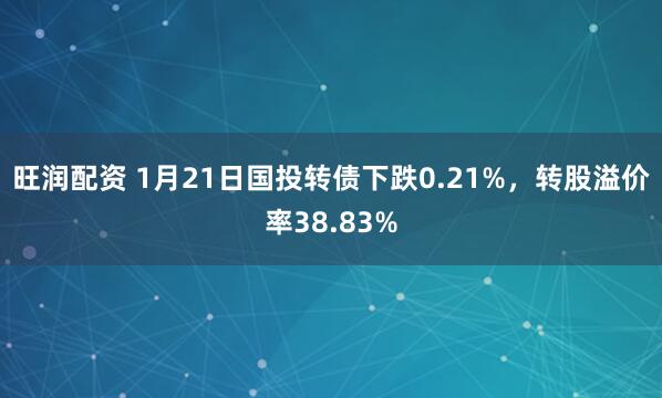 旺润配资 1月21日国投转债下跌0.21%，转股溢价率38.83%